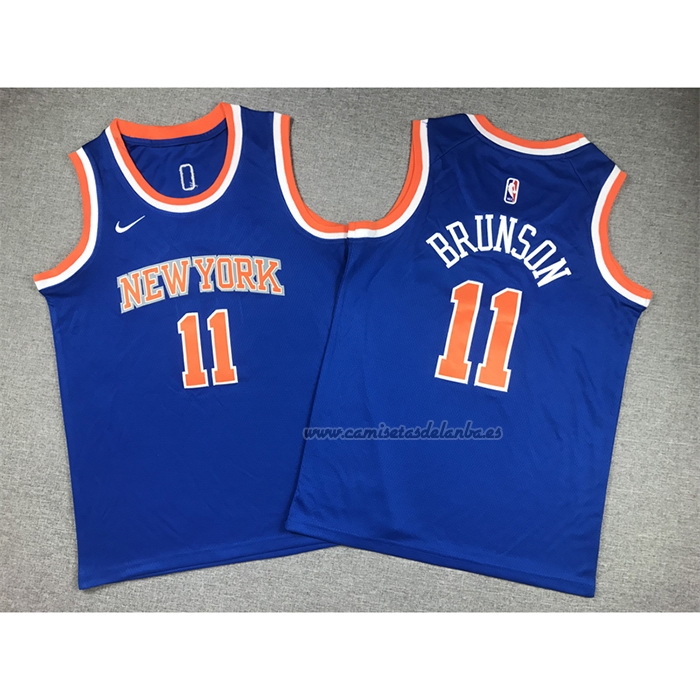 Camiseta Nino New York Knicks Jalen Brunson NO 11 Icon 2022-23 Azul